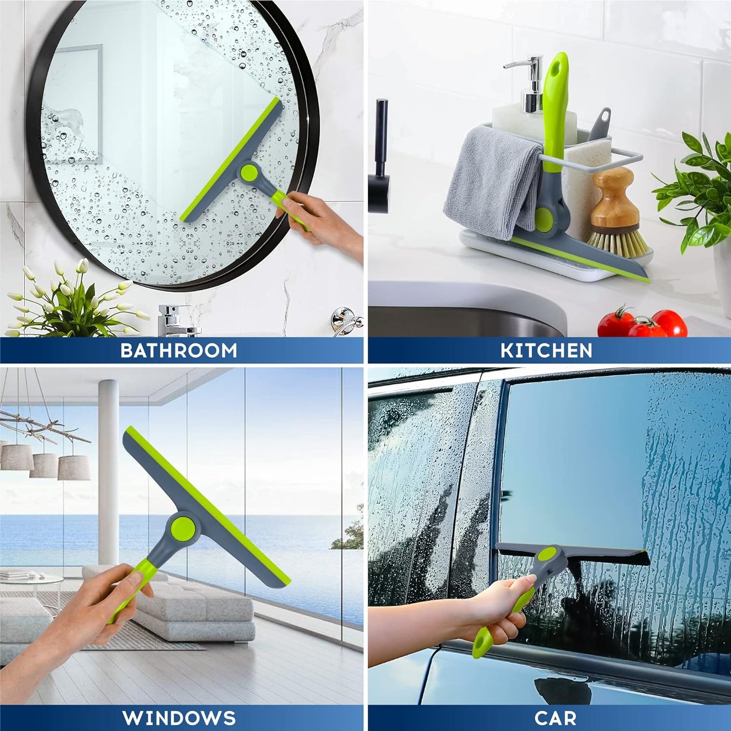 Standard Professional Window Squeegee 10" and Car Wash Brush 10''
